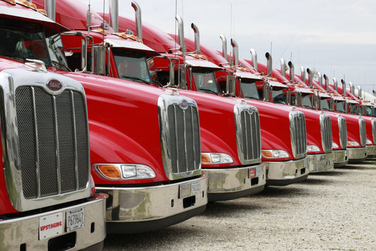 Red American Trucks Lorry Canvas Art Wall Picture Or Gloss Print