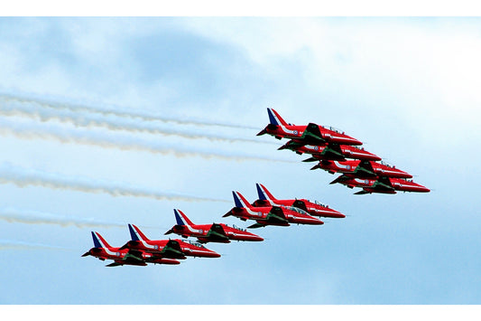 Red Arrows Aviation Airplane Aircraft Flying Canvas Art Wall Picture Or Gloss Print