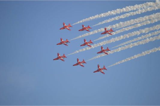 Red Arrows Flight Airplane Aircraft Aviation Canvas Art Wall Picture Or Gloss Print