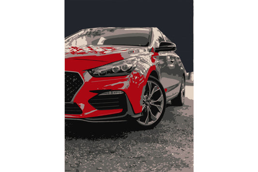 Red Grey Car Cars Canvas Art Wall Picture Or Gloss Print