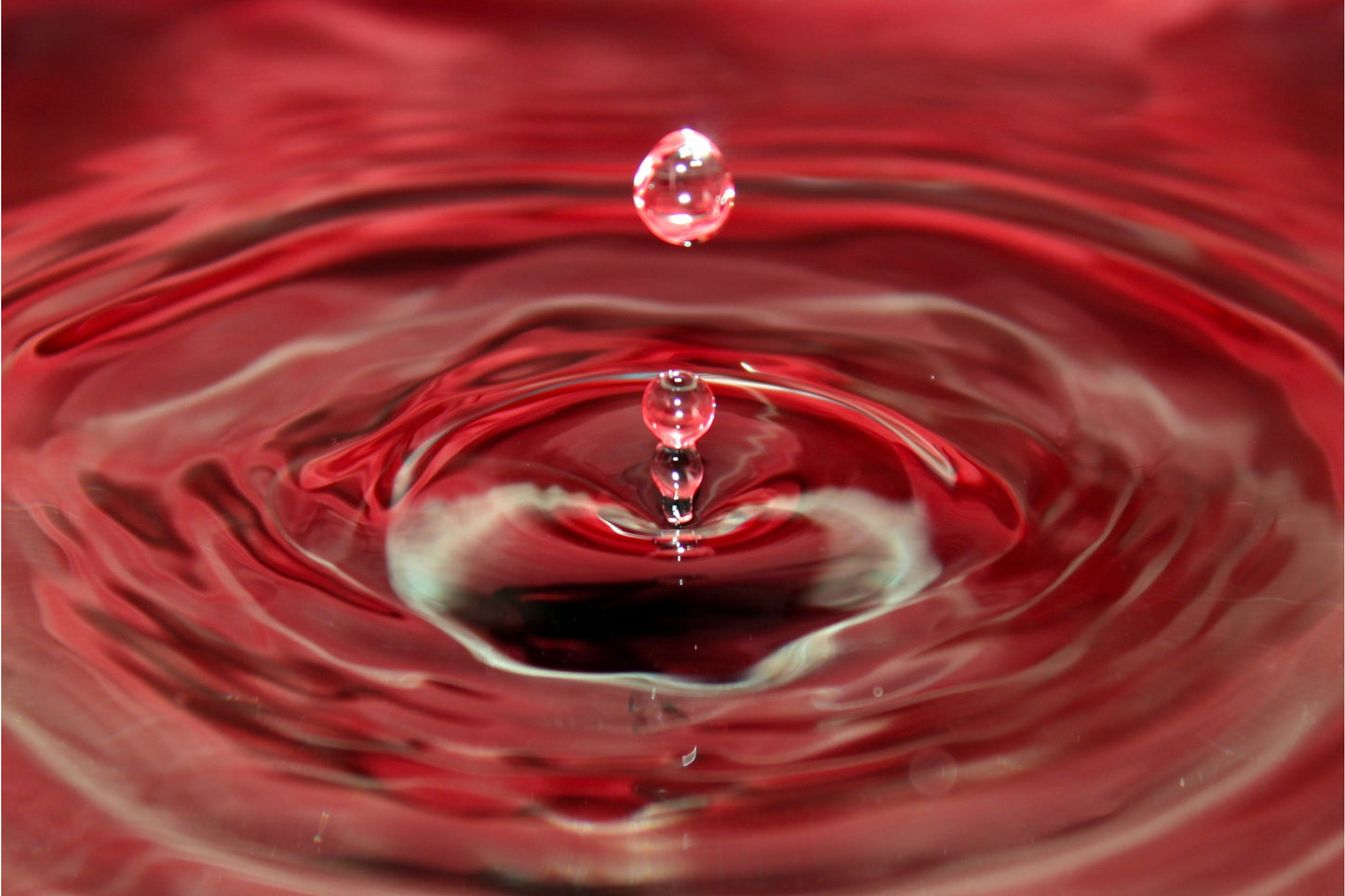 Red Water Abstract Ripple Drop Canvas Art Wall Picture Or Gloss Print