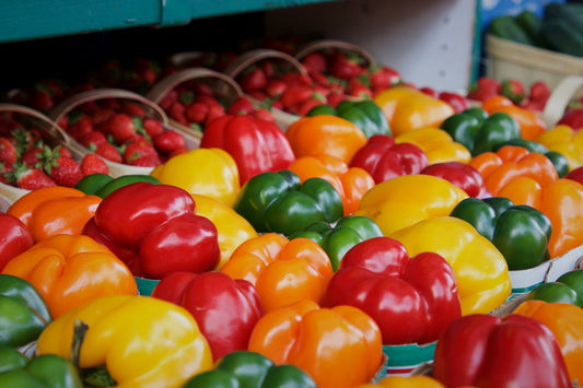 Red Yellow Peppers Vegetables Kitchen Food Canvas Art Wall Picture Or Gloss Print