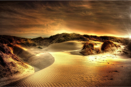 Sand Dune Sunset Landscape Canvas Art Wall Picture Or Gloss Print