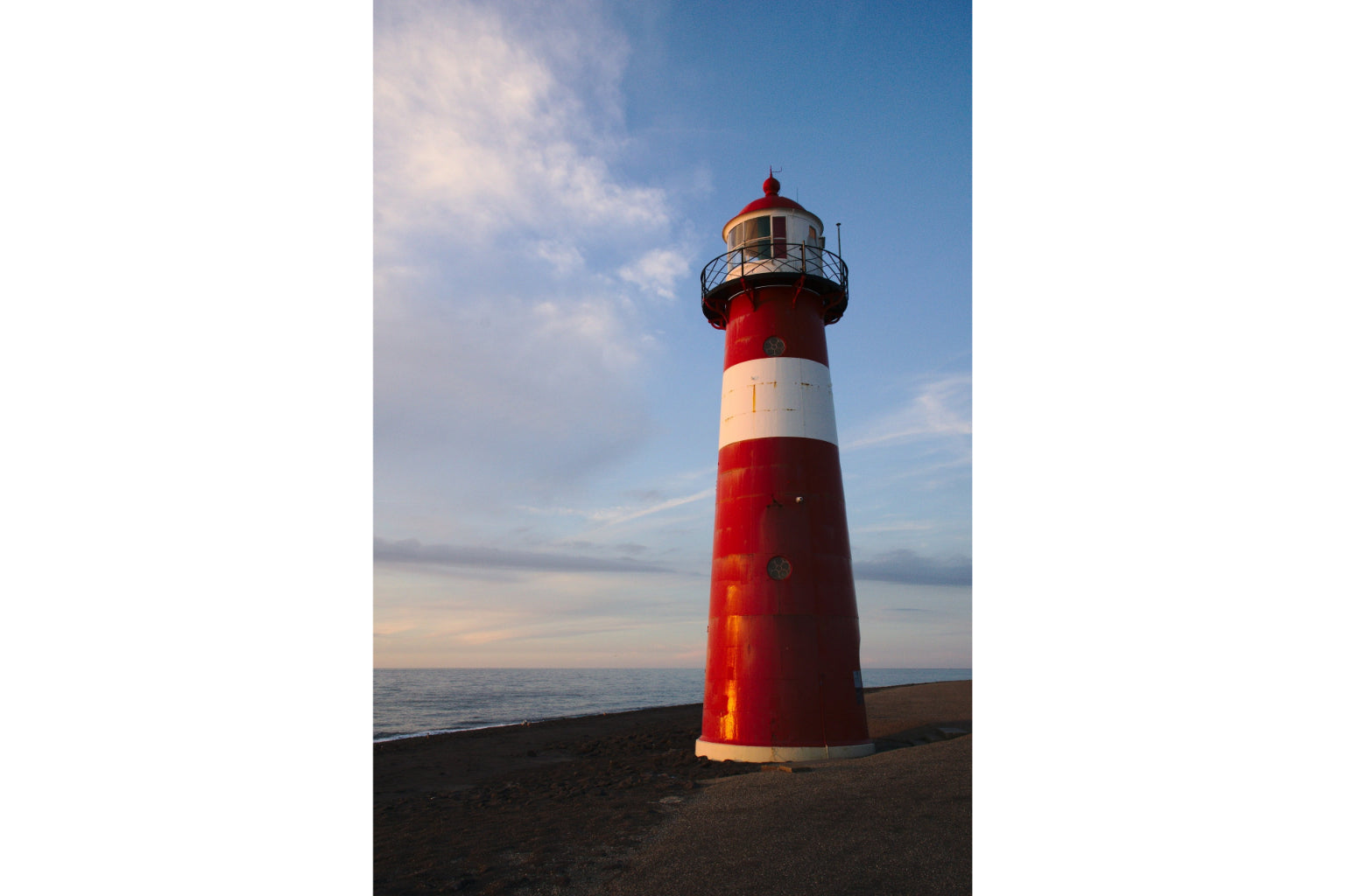 Sea Lighthouse Red White Canvas Art Wall Picture Or Gloss Print