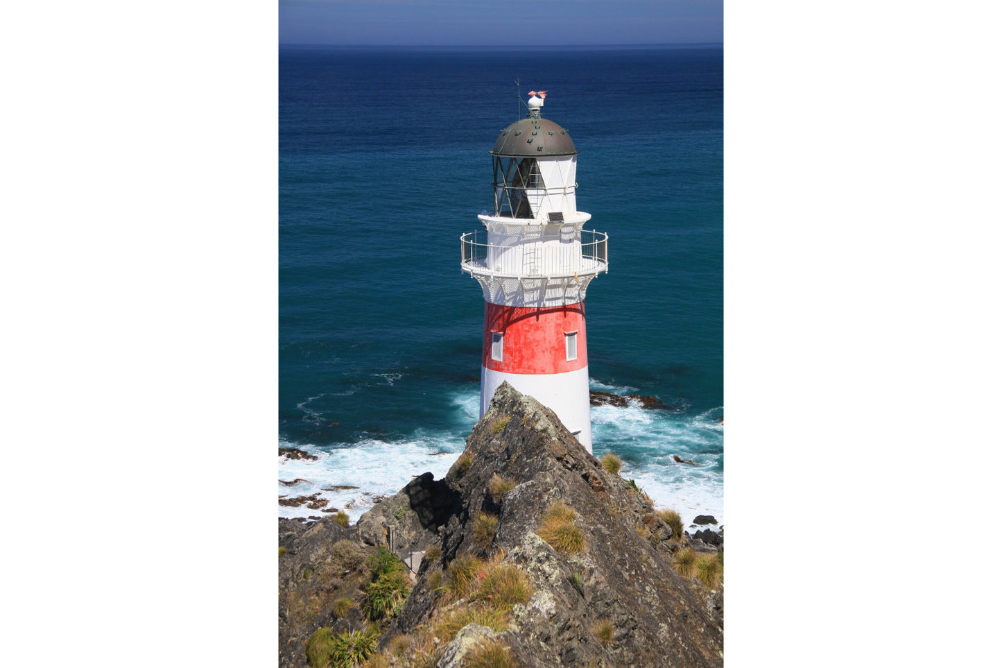 Sea Waves Lighthouse Red Canvas Art Wall Picture Or Gloss Print