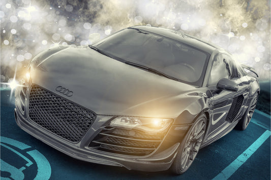 Silver Grey Audi Sports Car Cars Auto Canvas Art Wall Picture Or Gloss Print