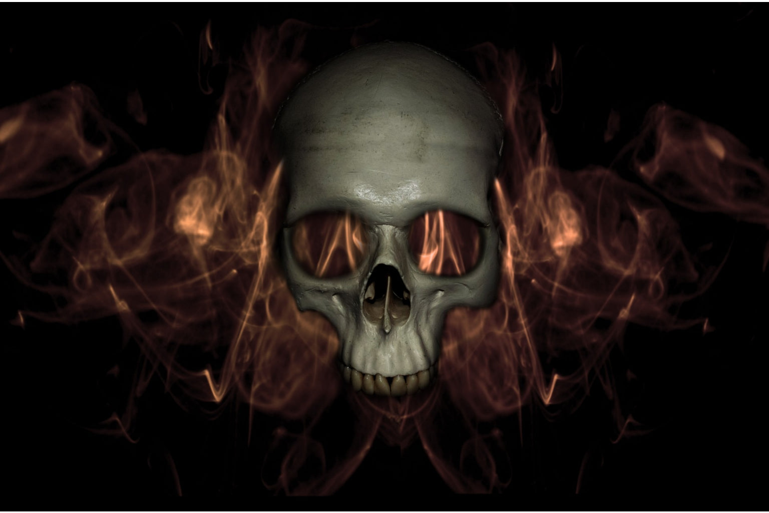 Skull Flames Abstract Fire Canvas Art Wall Picture Or Gloss Print