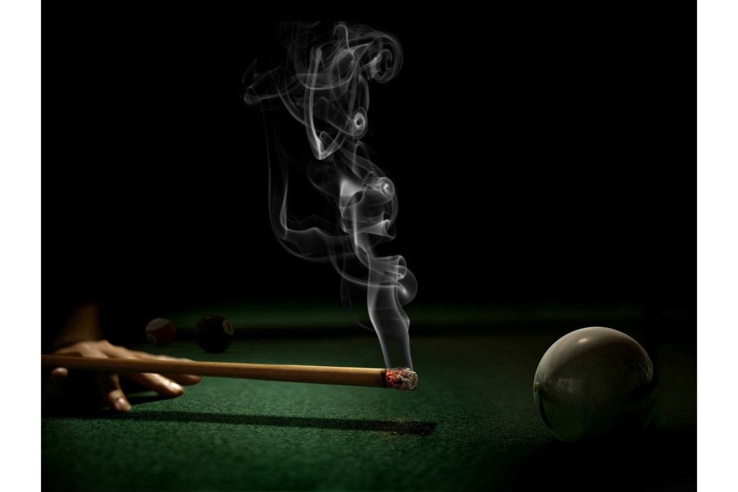 Smoking Snooker Pool Cue Sport Canvas Art Wall Picture Or Gloss Print