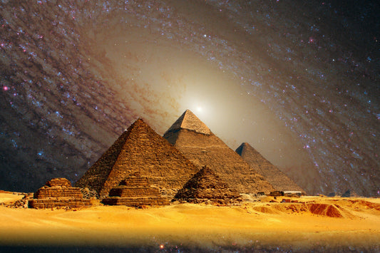 Space Stars Egypt Pyramids Universe Fantasy Canvas Art Wall Picture