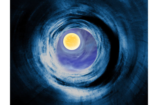 Spiral Blue Moon Abstract Canvas Art Wall Picture Or Gloss Print