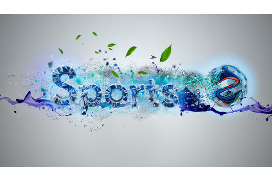 Sports Abstract Football Blue Canvas Art Wall Picture Or Gloss Print