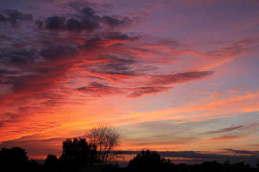 Sunset Red Orange Sky Canvas Art Wall Picture Or Gloss Print