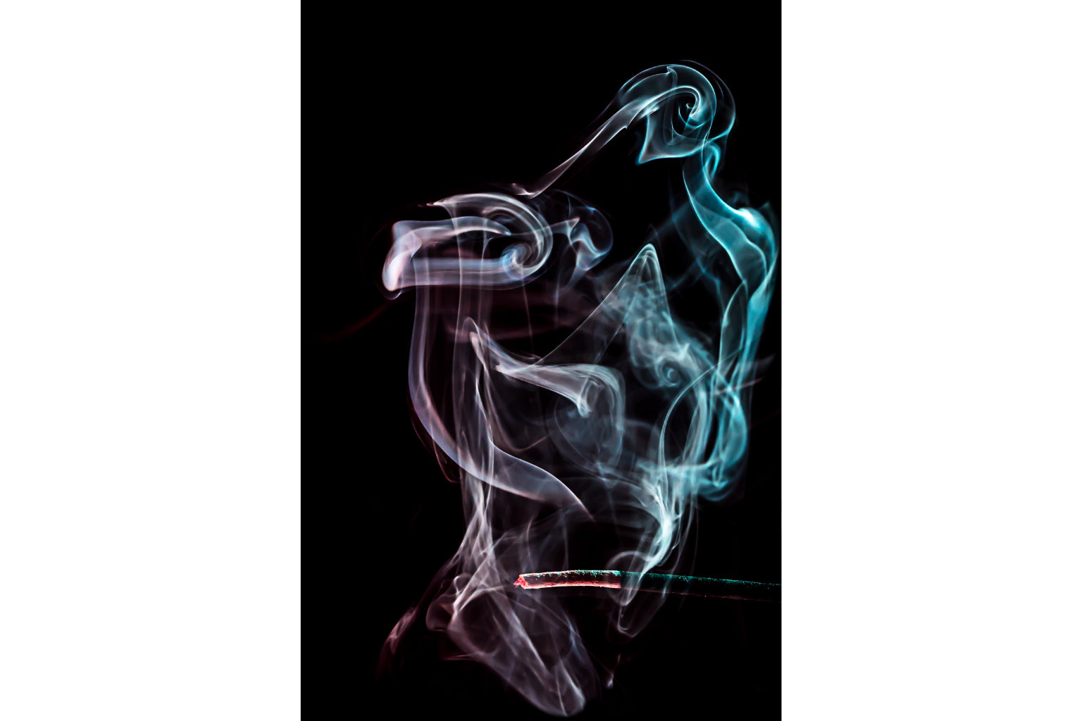 Teal Blue Grey Black Smoke Colour Abstract Canvas Art Wall Picture Or Gloss Print