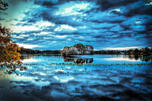 Teal Blue Turquoise Lake Landscape Canvas Art Wall Picture Or Gloss Print