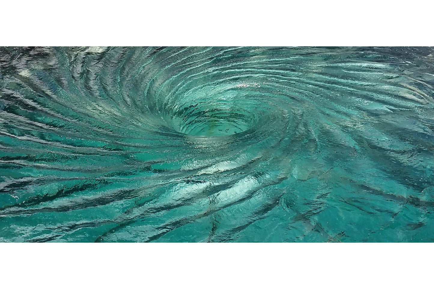 Teal Blue Turquoise Water Spiral Abstract Canvas Art Wall Picture Or Gloss Print