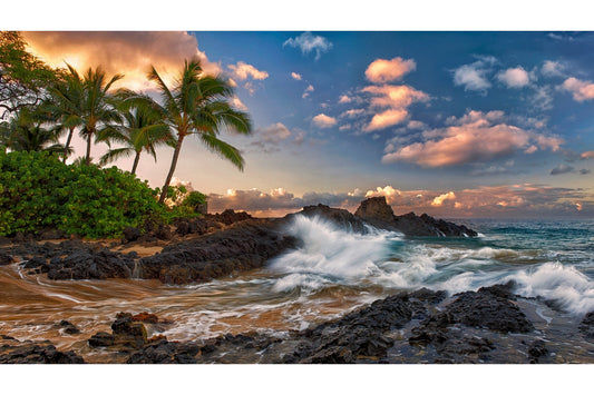 Tropical Beach Landscape Sea Waves Canvas Art Wall Picture Or Gloss Print