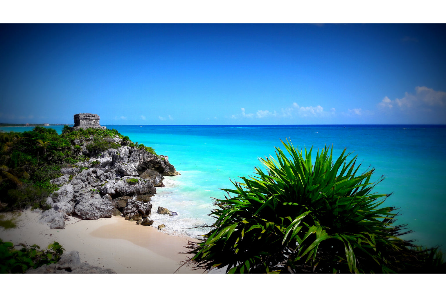 Tropical Sea Turquoise Blue Landscape Canvas Art Wall Picture Or Gloss Print