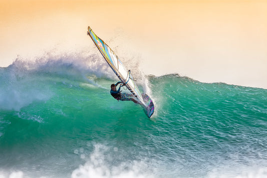 Turquoise Blue Sea Windsurfer Sports Canvas Art Wall Picture Or Gloss Print