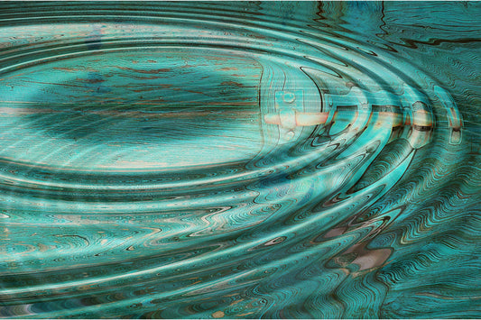 Water Ripple Abstract Modern Teal Blue Canvas Art Wall Picture Or Gloss Print