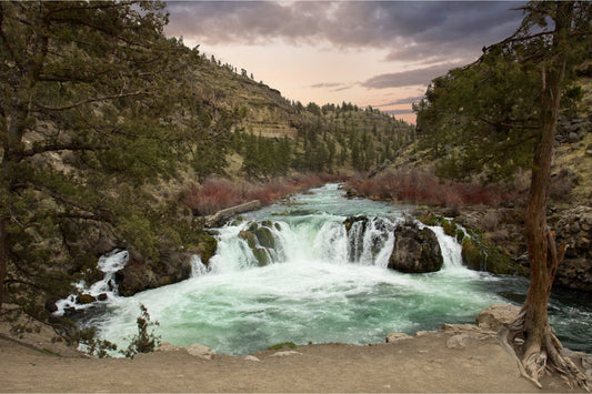 Waterfall Mountain Cliffs Landscape Canvas Art Wall Picture Or Gloss Print