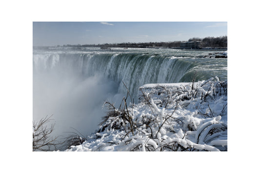 White Winter Waterfall Canvas Art Wall Picture Or Gloss Print