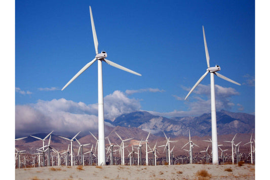 Wind Turbines Mountains Canvas Art Wall Picture Or Gloss Print