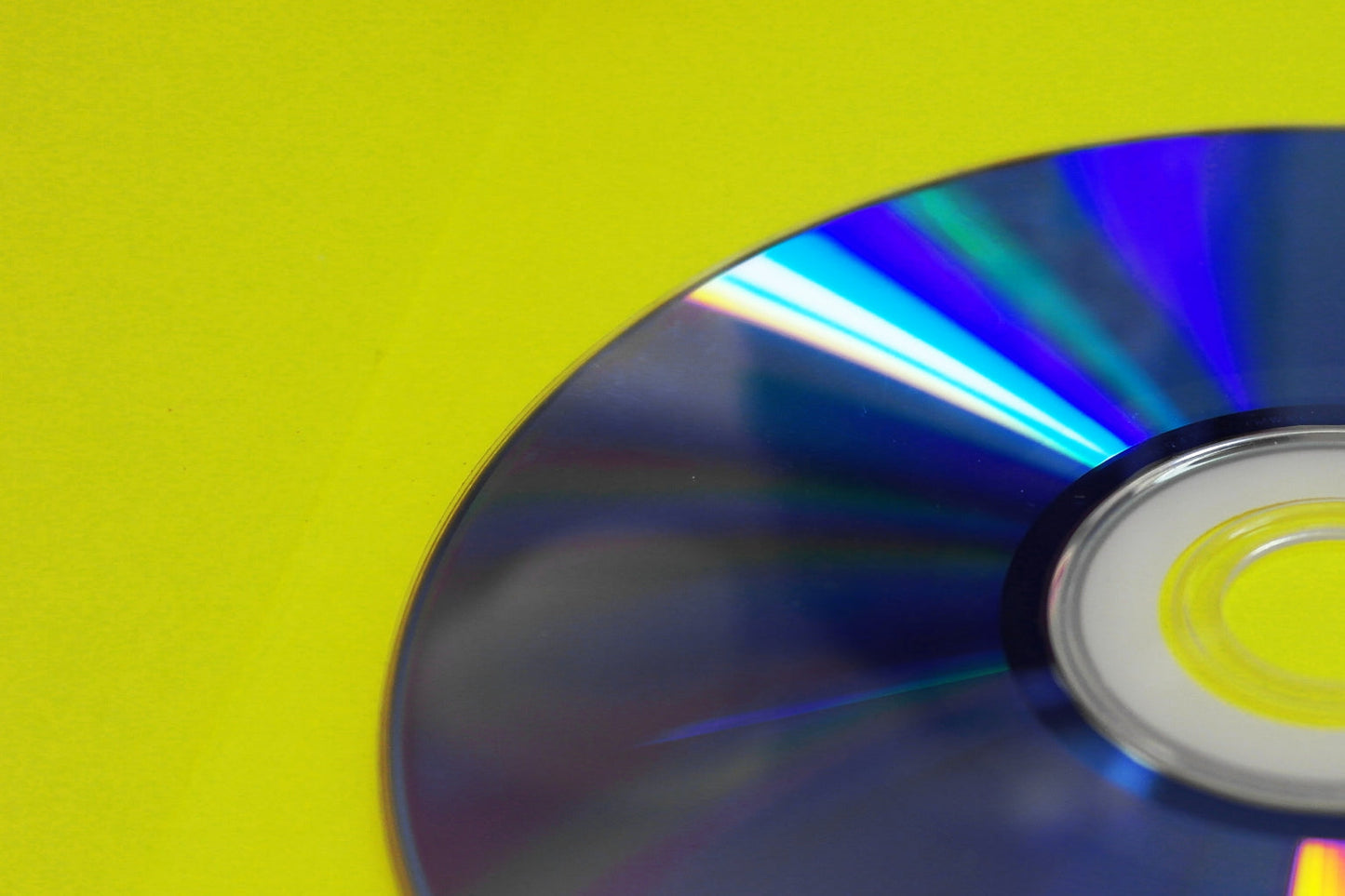 Yellow Blue Cd Disc Music Canvas Art Wall Picture Or Gloss Print