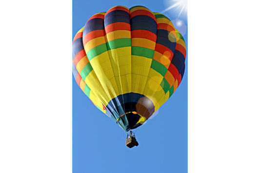 Yellow Blue Hot Air Balloon Sky Canvas Art Wall Picture Or Gloss Print