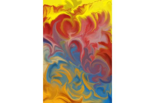 Yellow Blue Pink Red Abstract Canvas Art Wall Picture Or Gloss Print