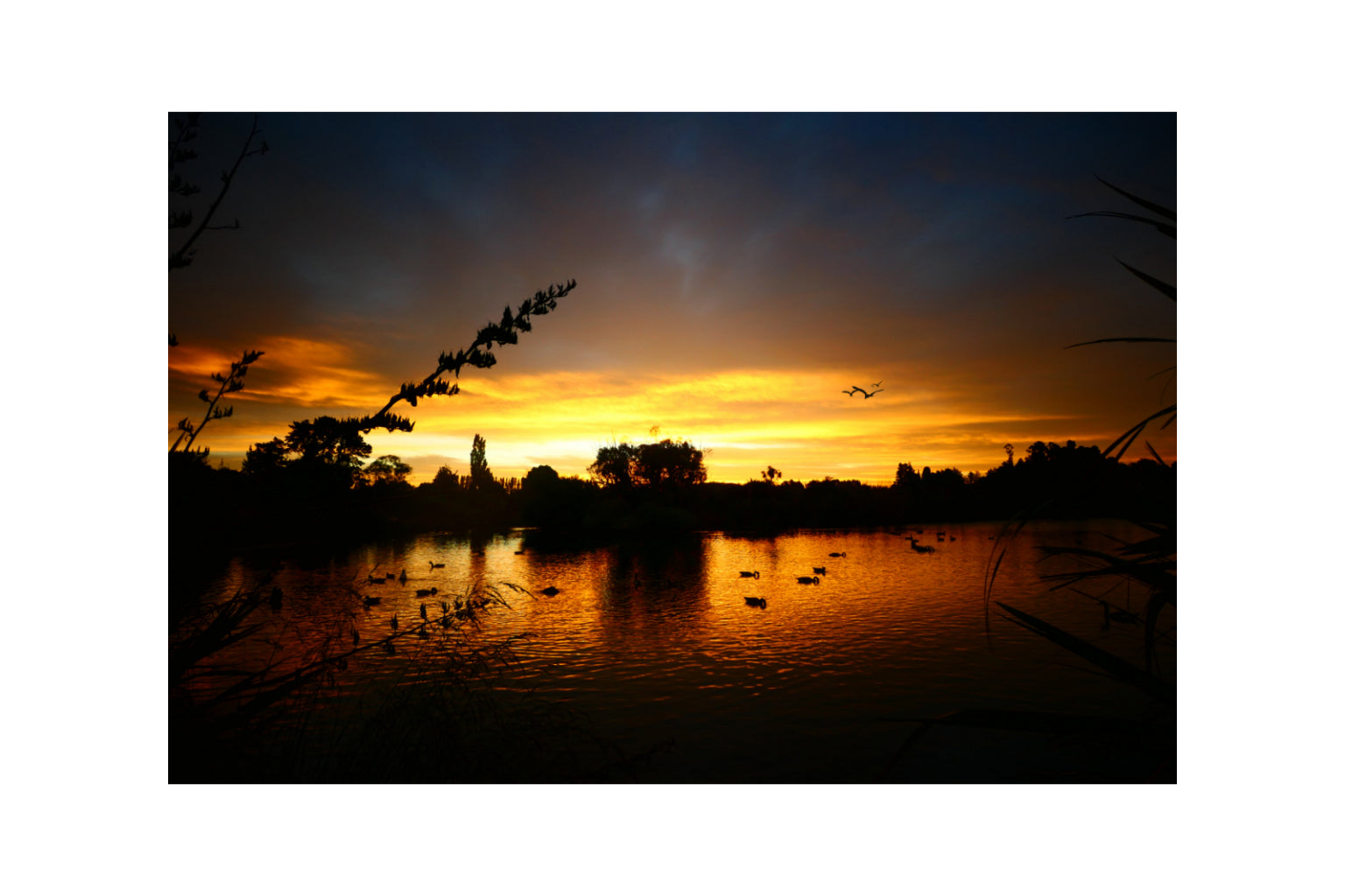 Yellow Orange Sunset Sunrise Waters Canvas Art Wall Picture Or Gloss Print