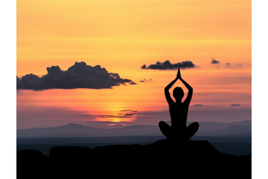 Yoga Pose Sunset Canvas Art Wall Picture Or Gloss Print